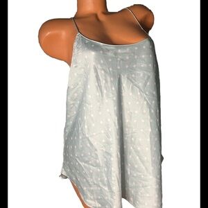 VICTORIA’S SECRET NWT Satin Cami XL Aqua with White Polka Dots